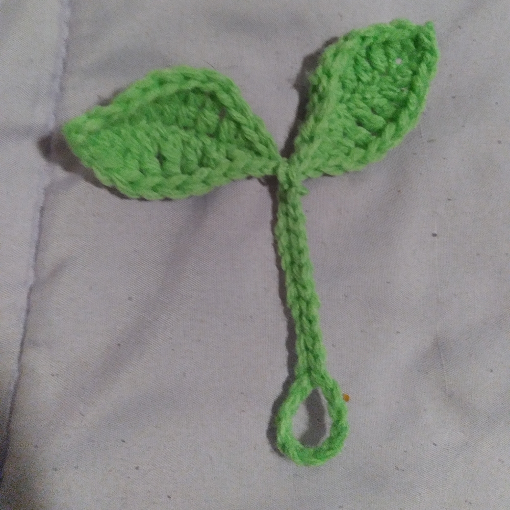 Handmade crochet Sprout headphone accessory